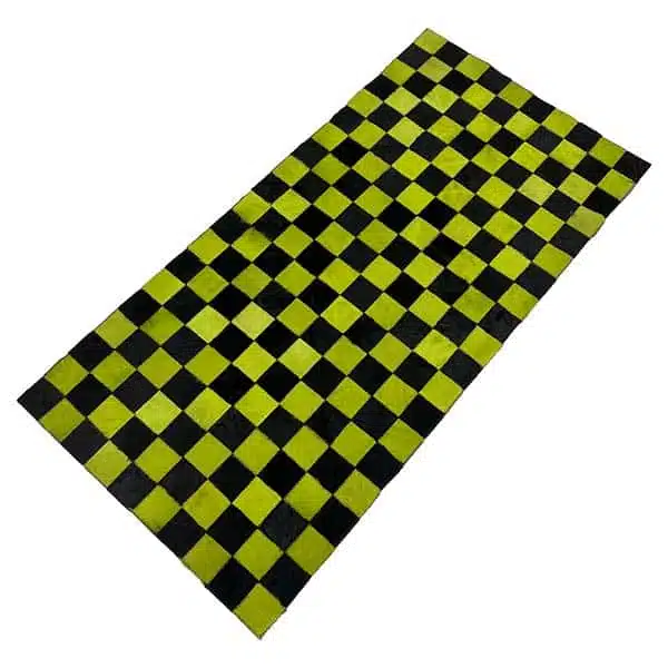שטיח משבצות ירוק שחור 2